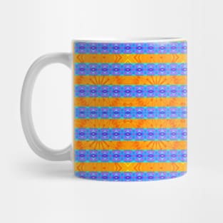 Orange and Blue Striped Pattern Mug